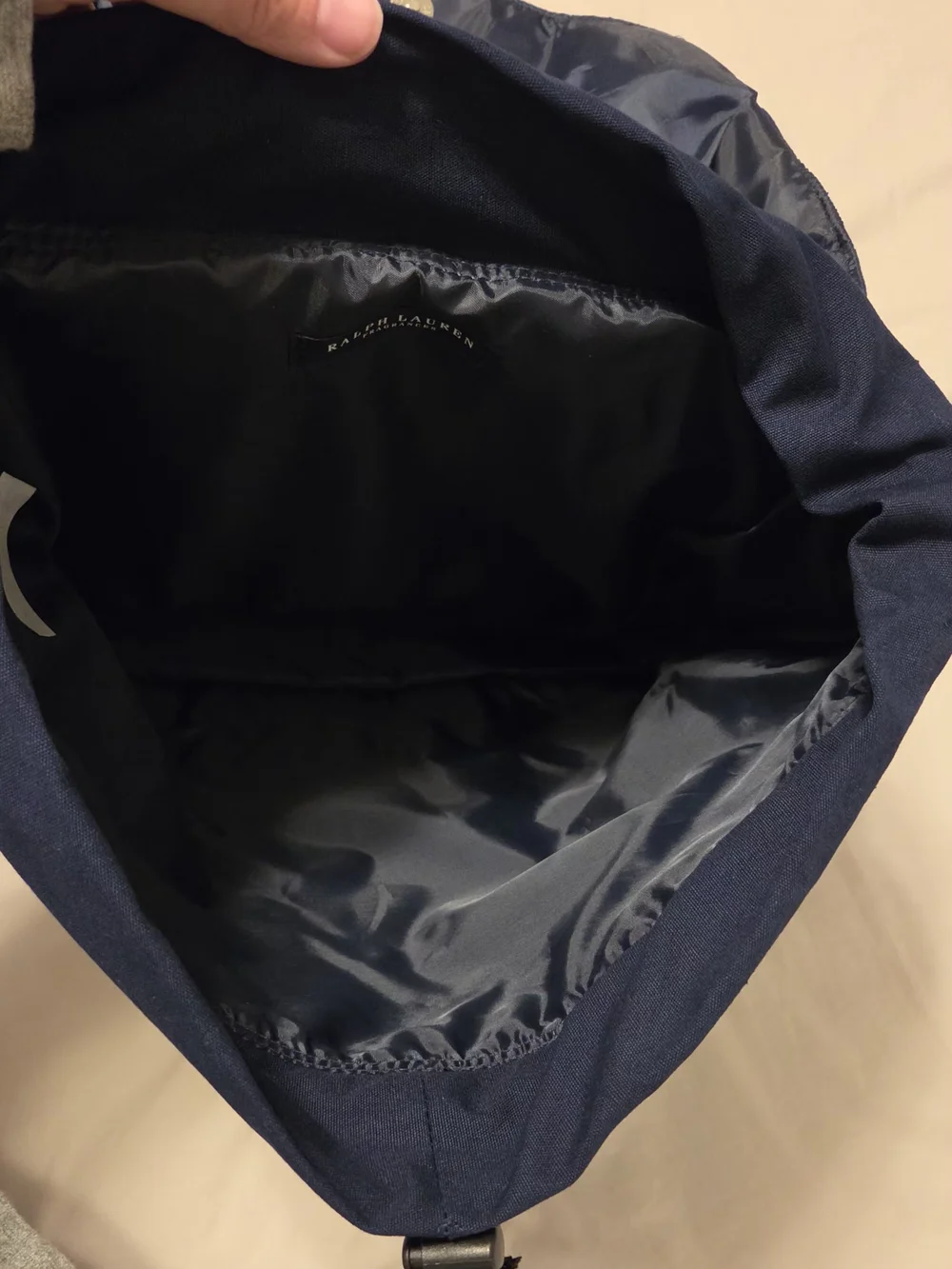 Polo Ralph Lauren Fragrances Navy Canvas Backpack GWP Logo Varsity RARE